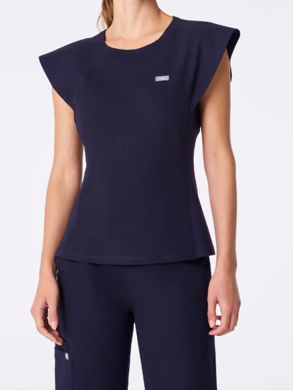 FIGS Scrub Top Navy "Orilla" Slim Fit Stretch Size Small NWT Medical Uniform